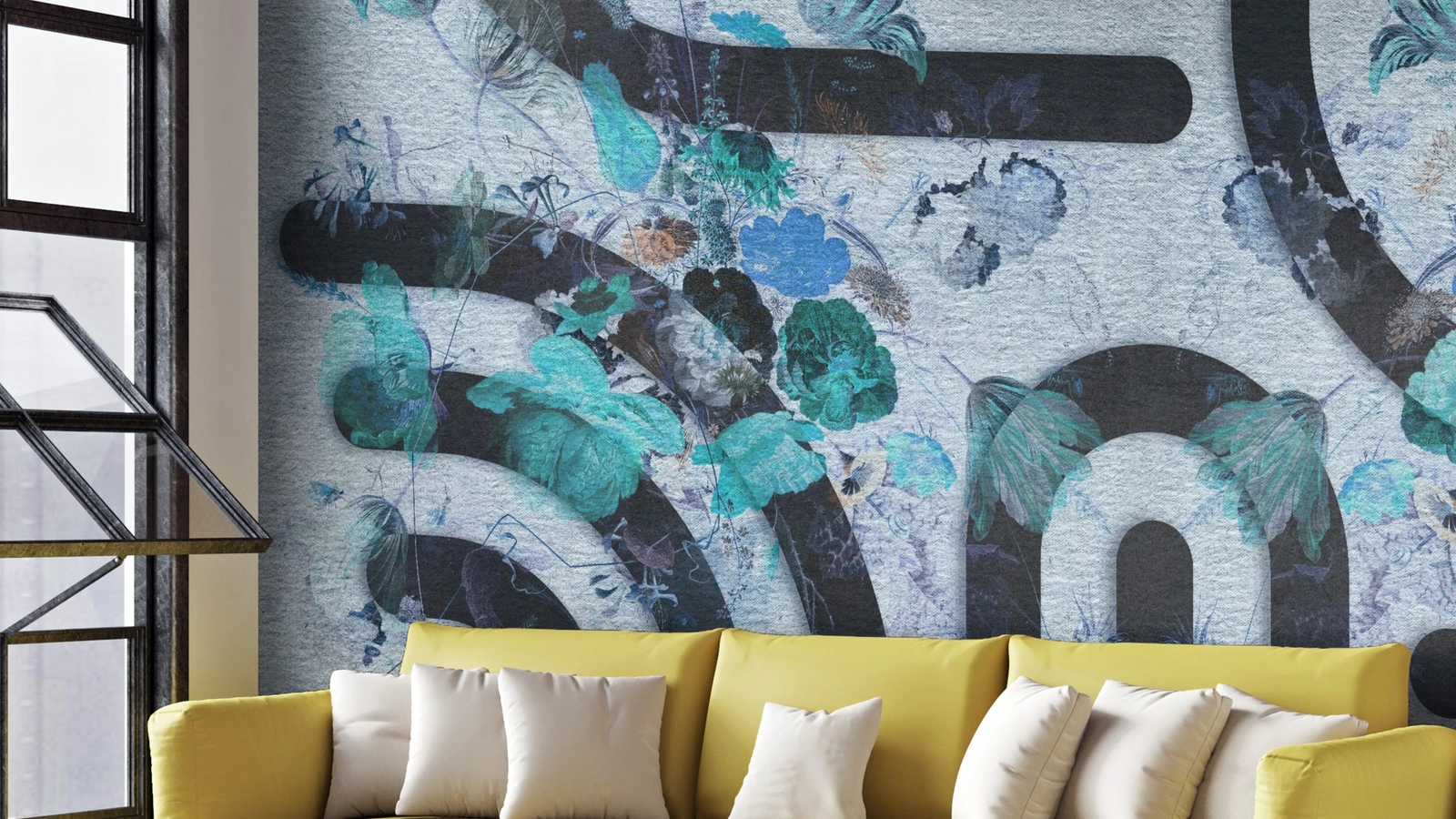 Carta da parati Flowers Labyrinth di Pintdecor