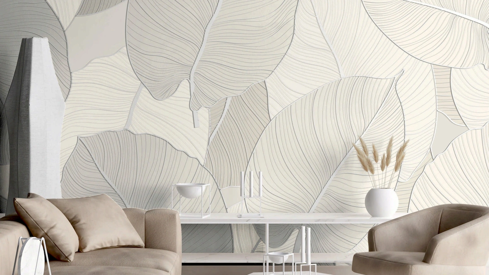 Carta da parati Large Leaves di Pintdecor