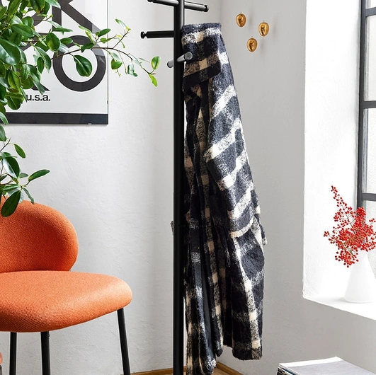 Appendiabiti in metallo con ganci in legno di faggio grafite App di Connubia