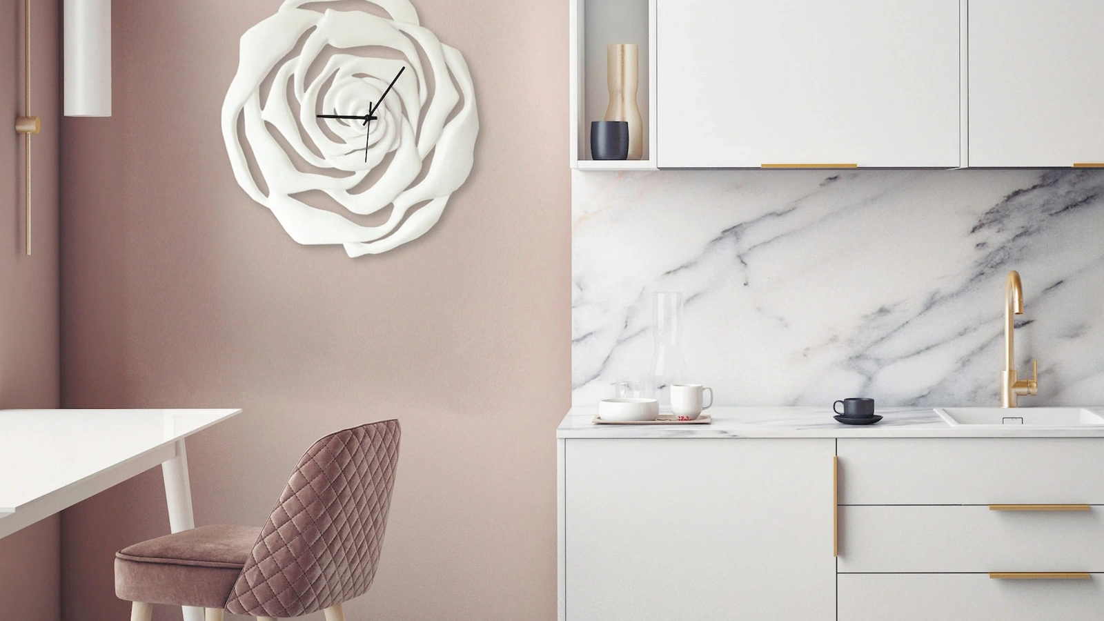 Orologio Demetra Avorio in ceramica laccata di Pintdecor