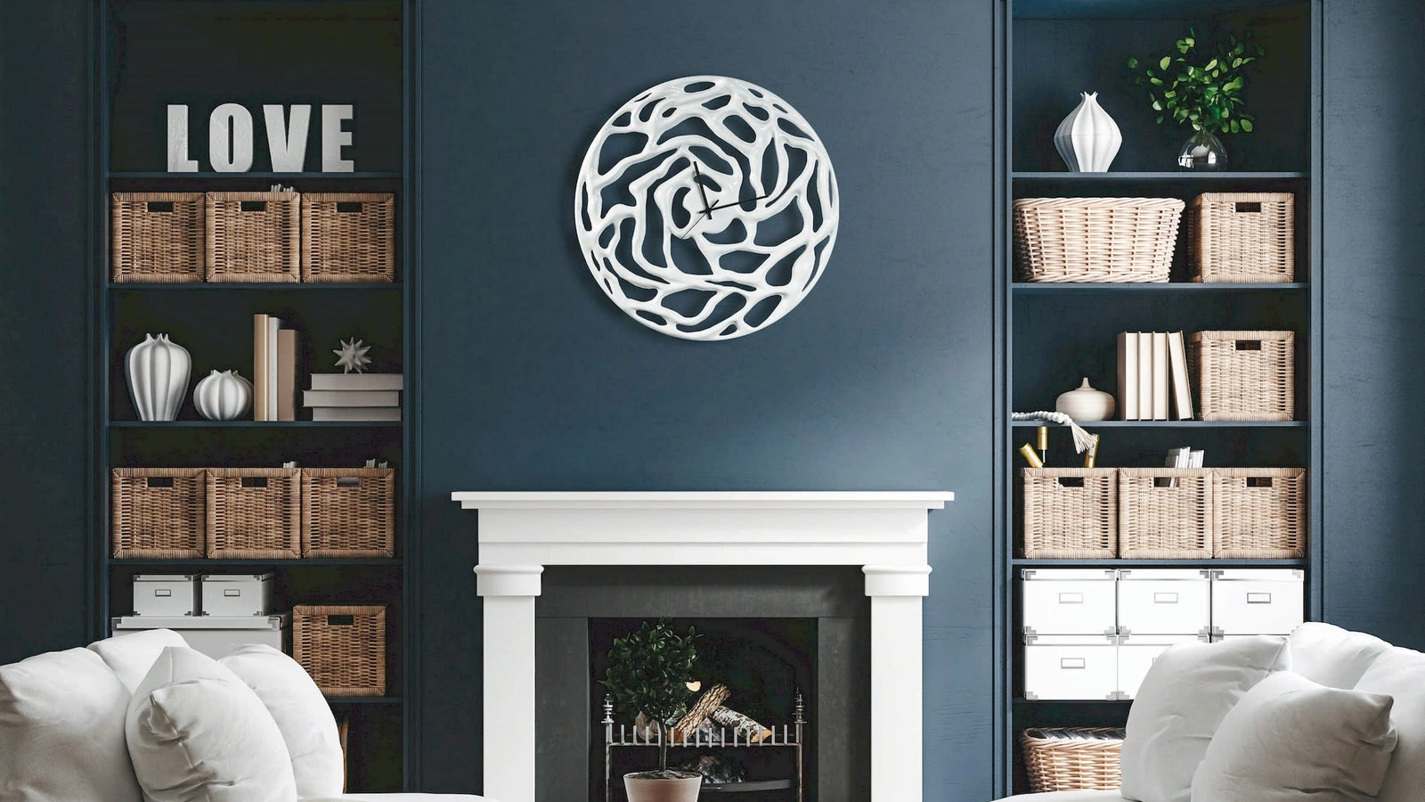 Orologio Fuzzy Bianco Avorio di Pintdecor