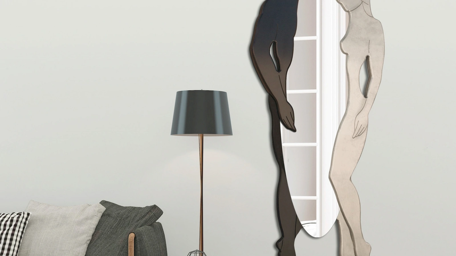 Specchio Adamo ed Eva Black and White di Pintdecor