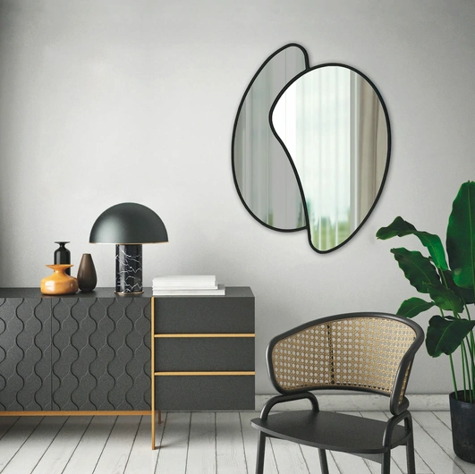 Specchio Collisione Nero di Pintdecor