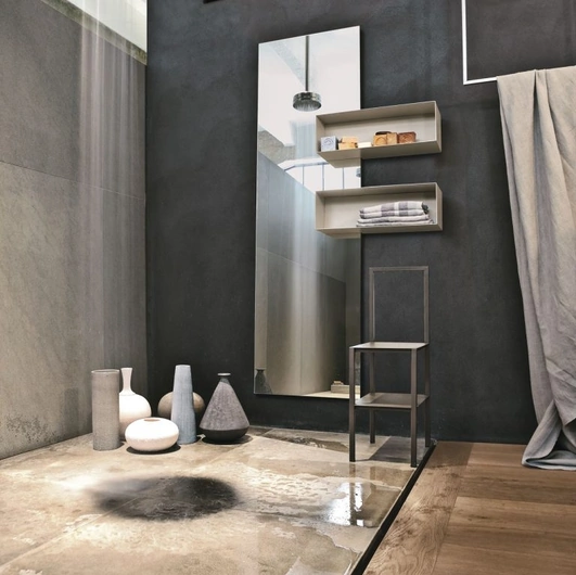 Specchiera Inside con mensole in metallo di Tomasella