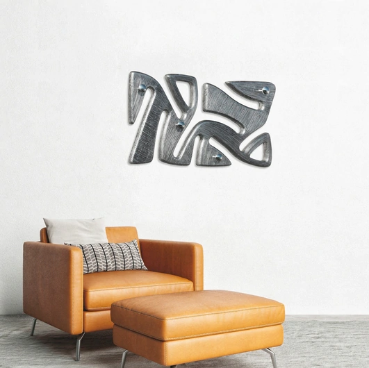 Appendiabiti Tribal decorato a mano con foglia argento di Pintdecor