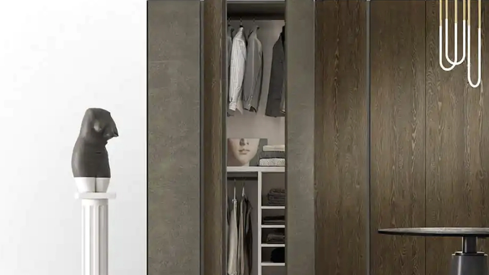 Armadio con ante battenti Bora B364 di Moretti Compact Giorno Notte