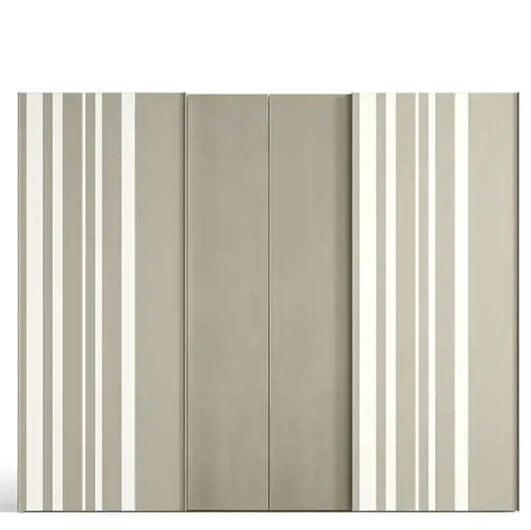 Armadio con ante scorrevoli e battenti Libeccio e Levante Strip C254 in vetro e laccato di Moretti Compact Giorno Notte