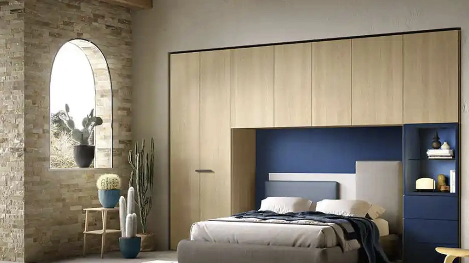 Armadio a ponte con ante battenti Libeccio U462 di Moretti Compact Giorno Notte