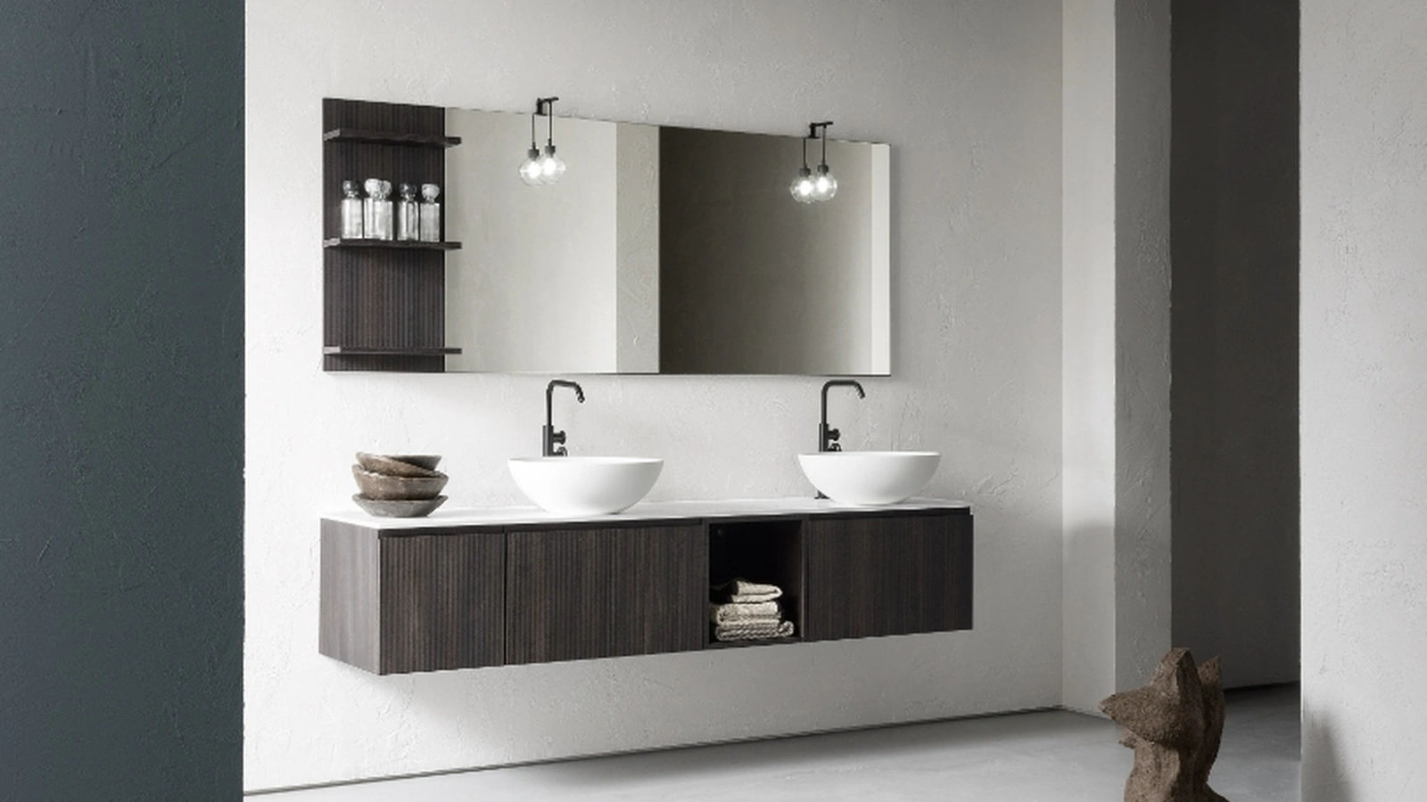 Mobile da Bagno sospeso in nobilitato effetto legno B-GO BG012 di Compab