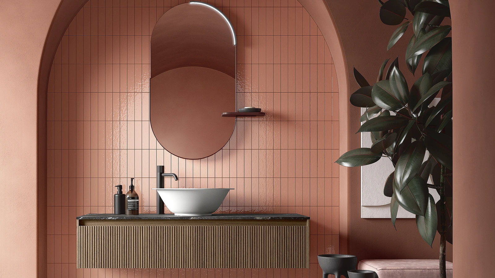 Mobile da Bagno Blend 604 in noce canaletto di Rab Arredobagno