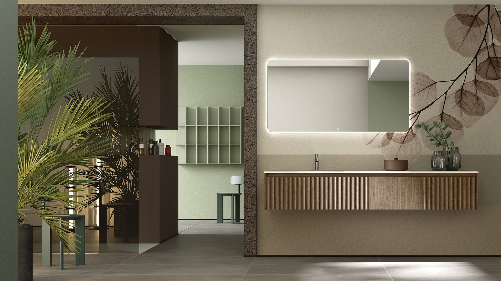 Mobile da Bagno Blend 608 in noce di Rab Arredobagno