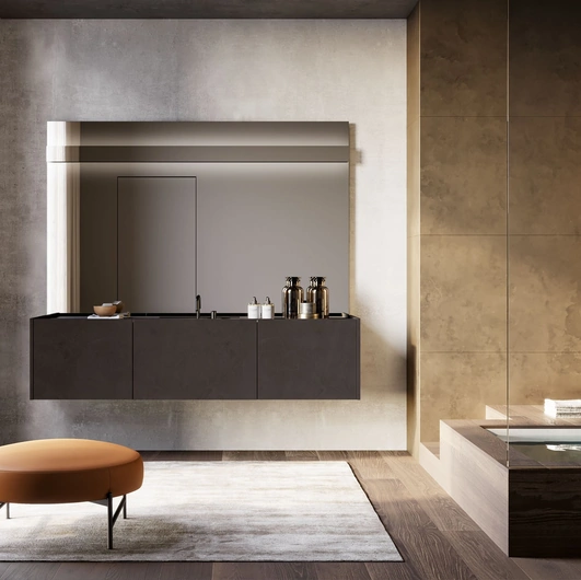 Mobile da Bagno sospeso in materico lava Major 01 di Birex