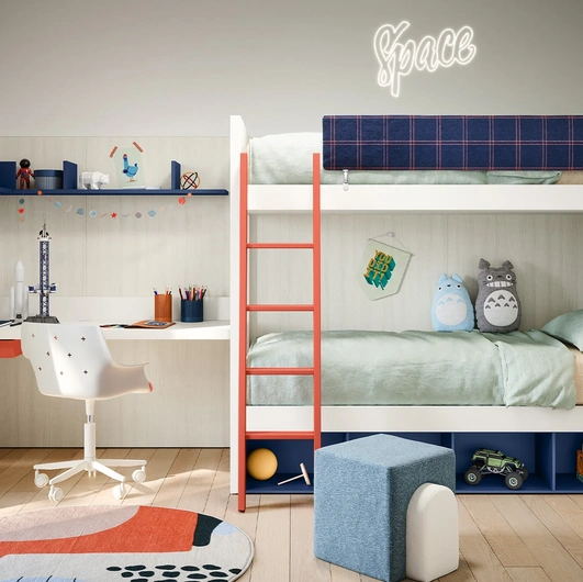 Cameretta con letti a castello Camelot di Nidi