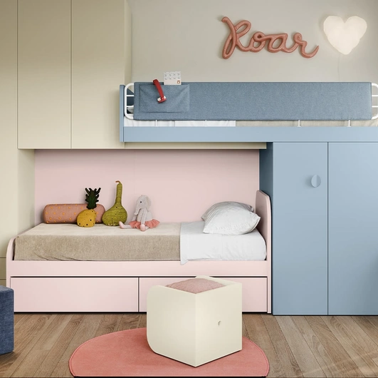 Cameretta con letti a soppalco di Nidi