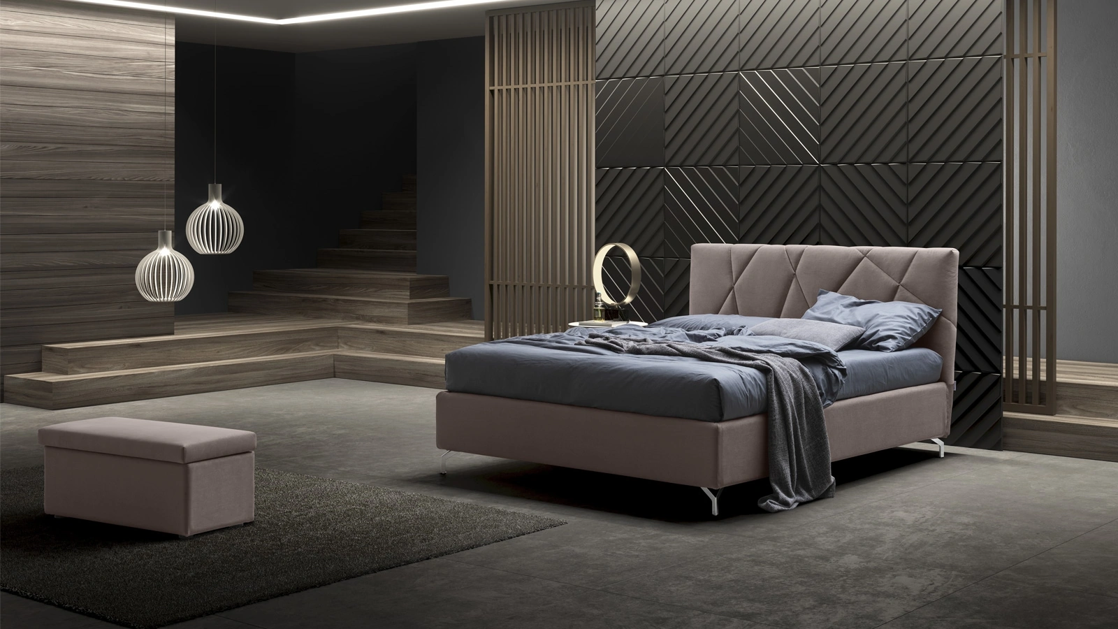 Letto matrimoniale con testiera Chiara di Stilfar Italia