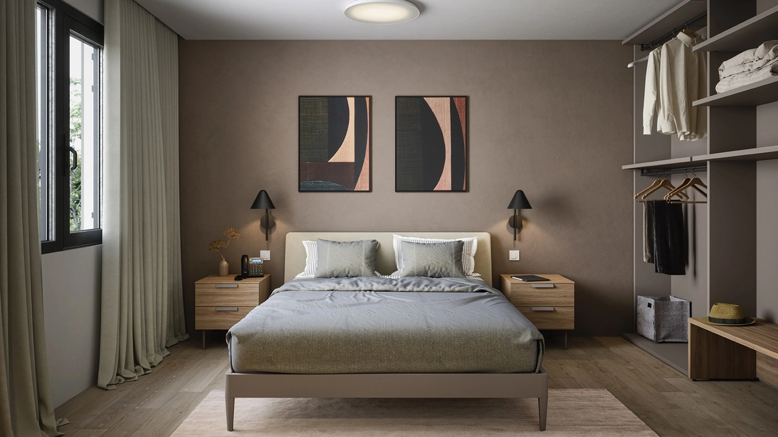 Letto matrimoniale con testiera Suez di Cinquanta3