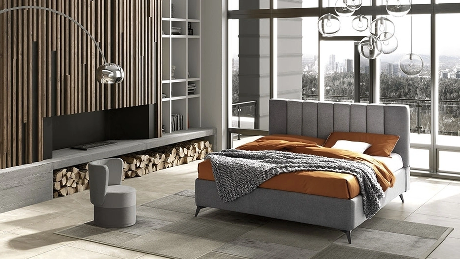 Letto imbottito Domino 24 di Stilfar Italia