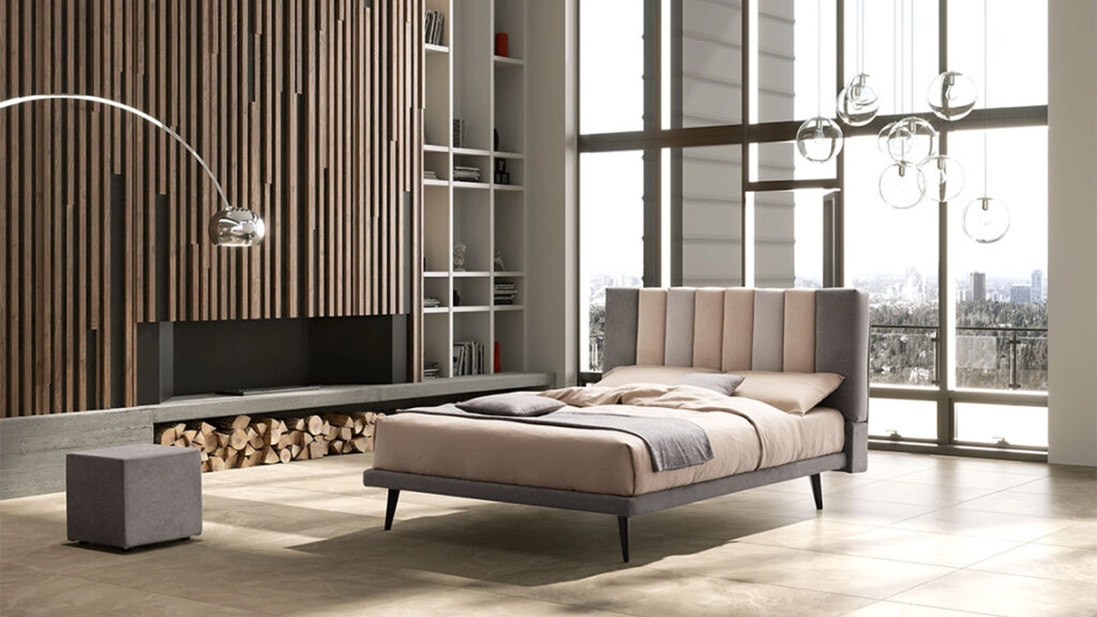 Letto imbottito Domino 24 di Stilfar Italia