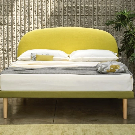 Letto con testiera arrotondata Simplicity Project C02 di Dorsal