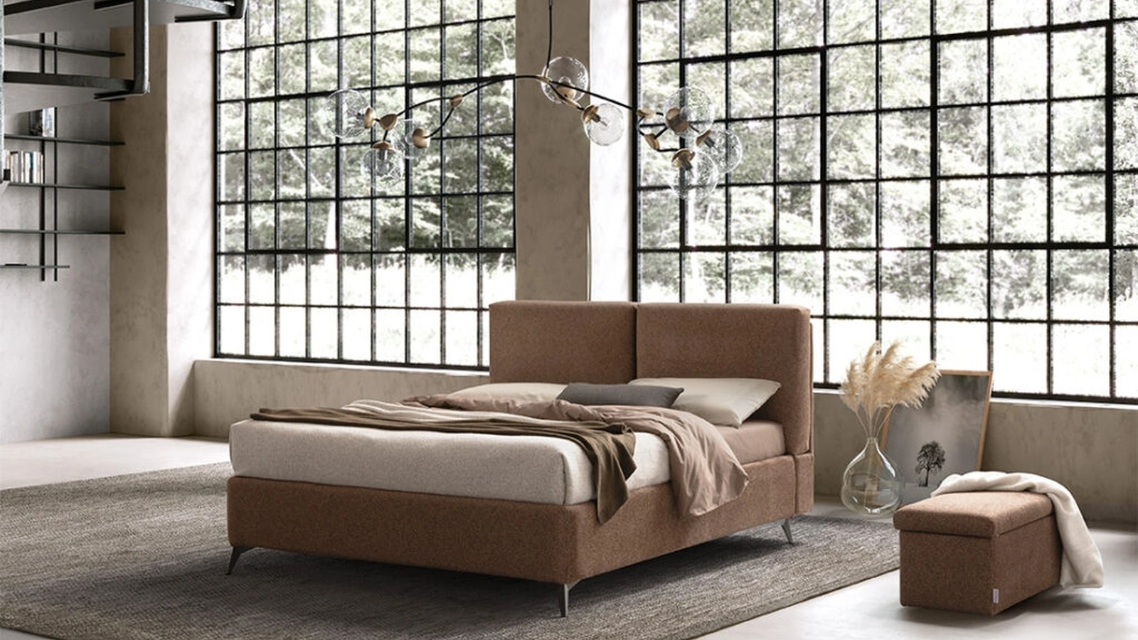 Letto Enea 24 in tessuto imbottito di Stilfar Italia