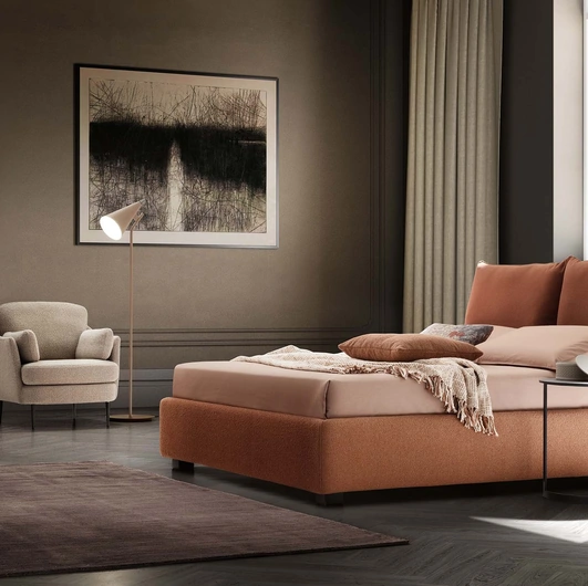 Letto in tessuto imbottito Fris di Le Comfort