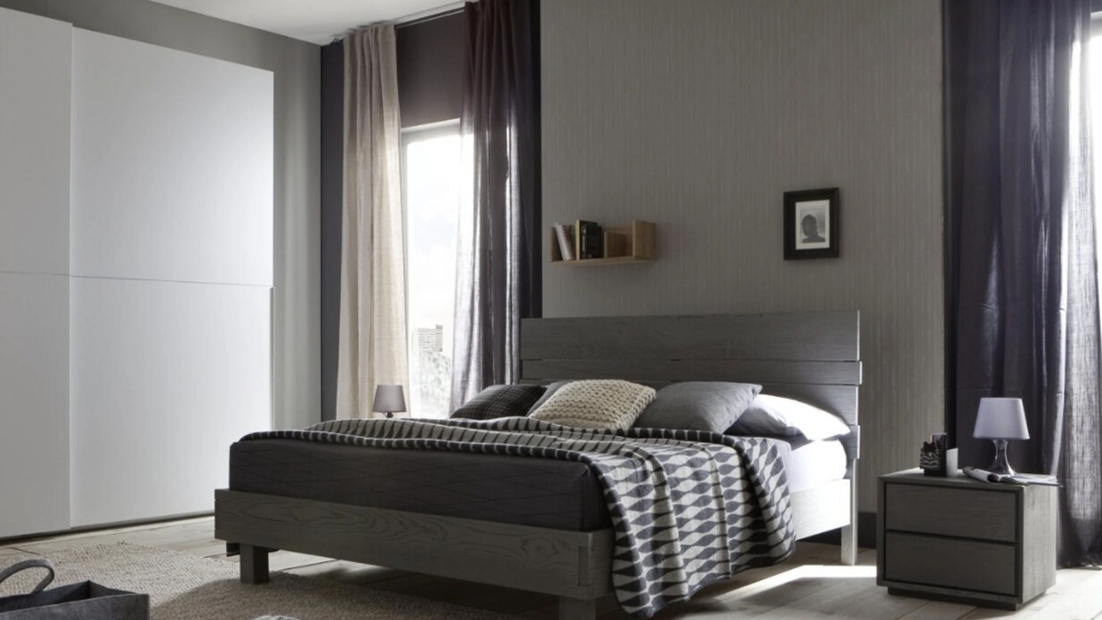 Letto matrimoniale moderno in rovere Kenzo di Alta Corte