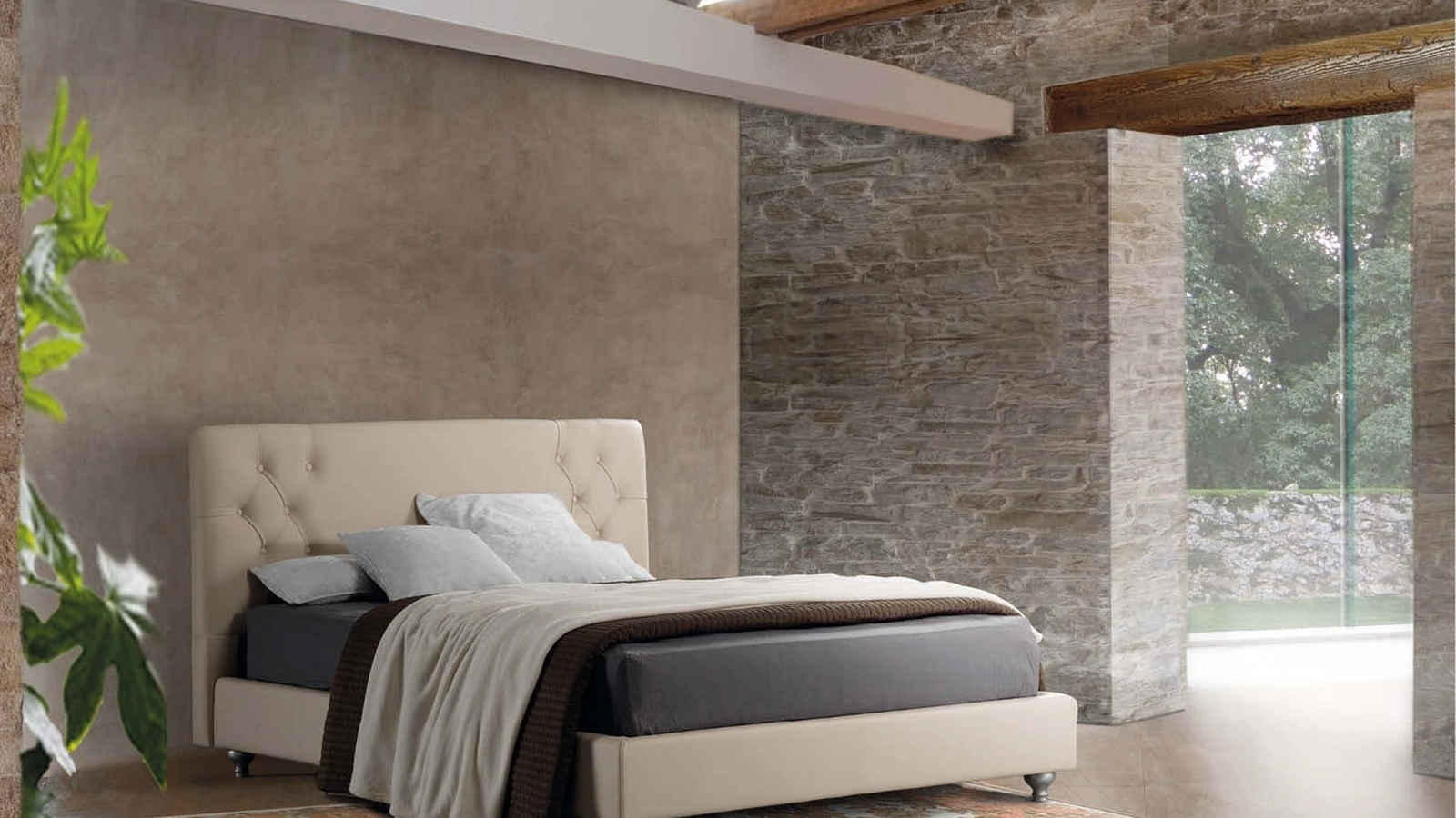 Letto in pelle Athena di Lettissimi