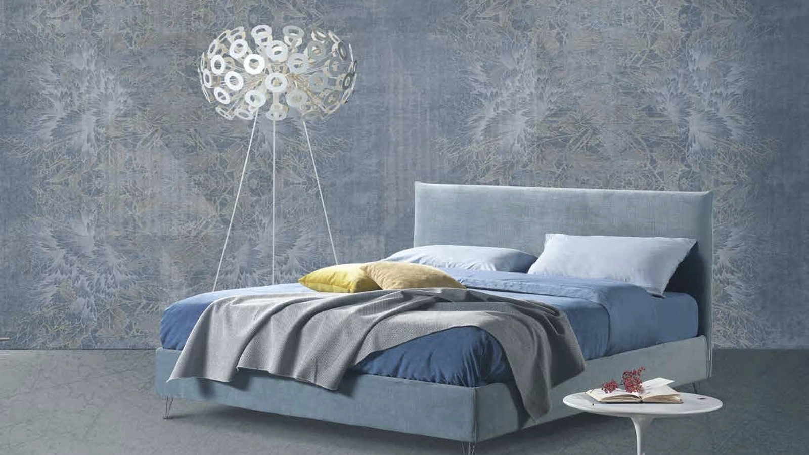 Letto in tessuto con testiera Perseo di Lettissimi