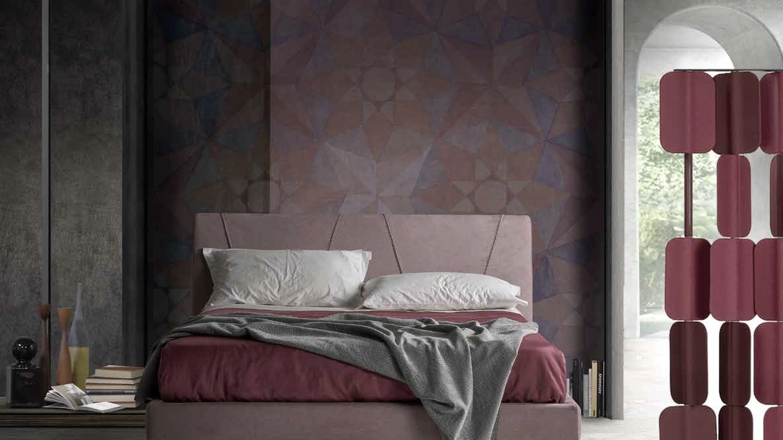 Letto in tessuto con testiera Prestige di Lettissimi