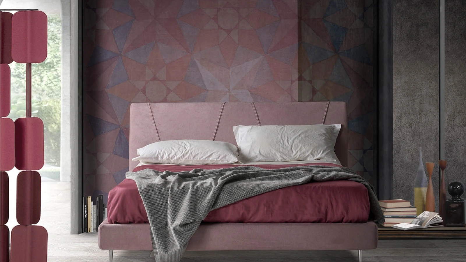 Letto in tessuto con testiera Prestige di Lettissimi