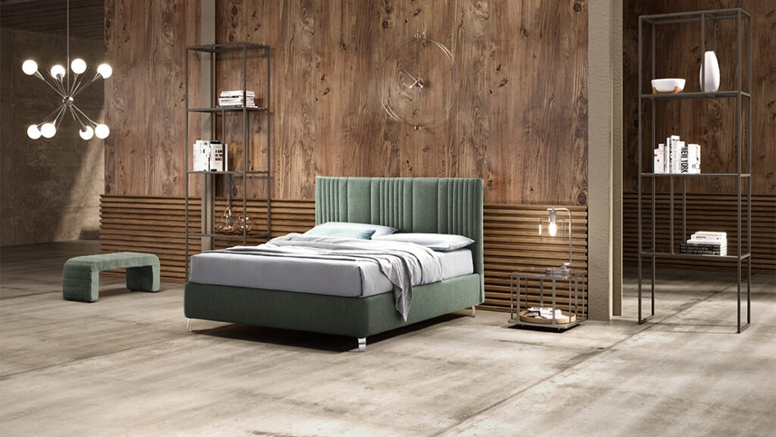 Letto matrimoniale con box contenitore Matrix di Stilfar Italia