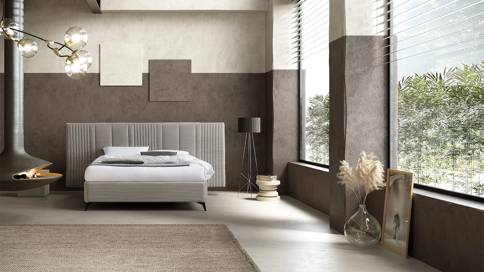Letto Matrix XL con testiera trapuntata di Stilfar Italia