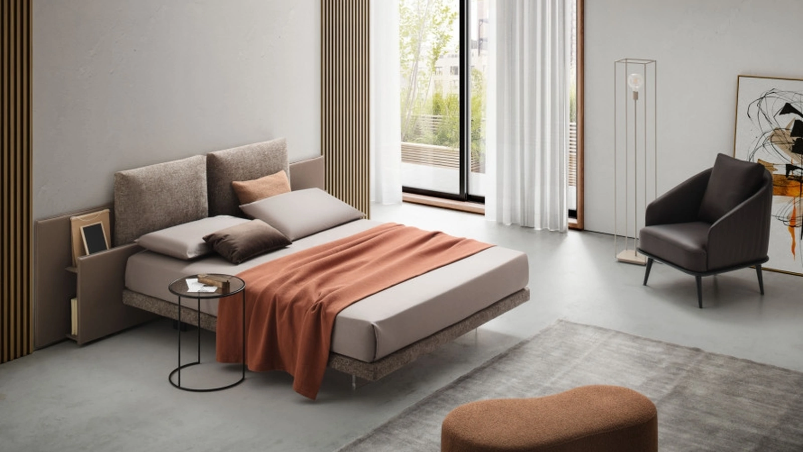 Letto Opera in tessuto imbottito di Le Comfort