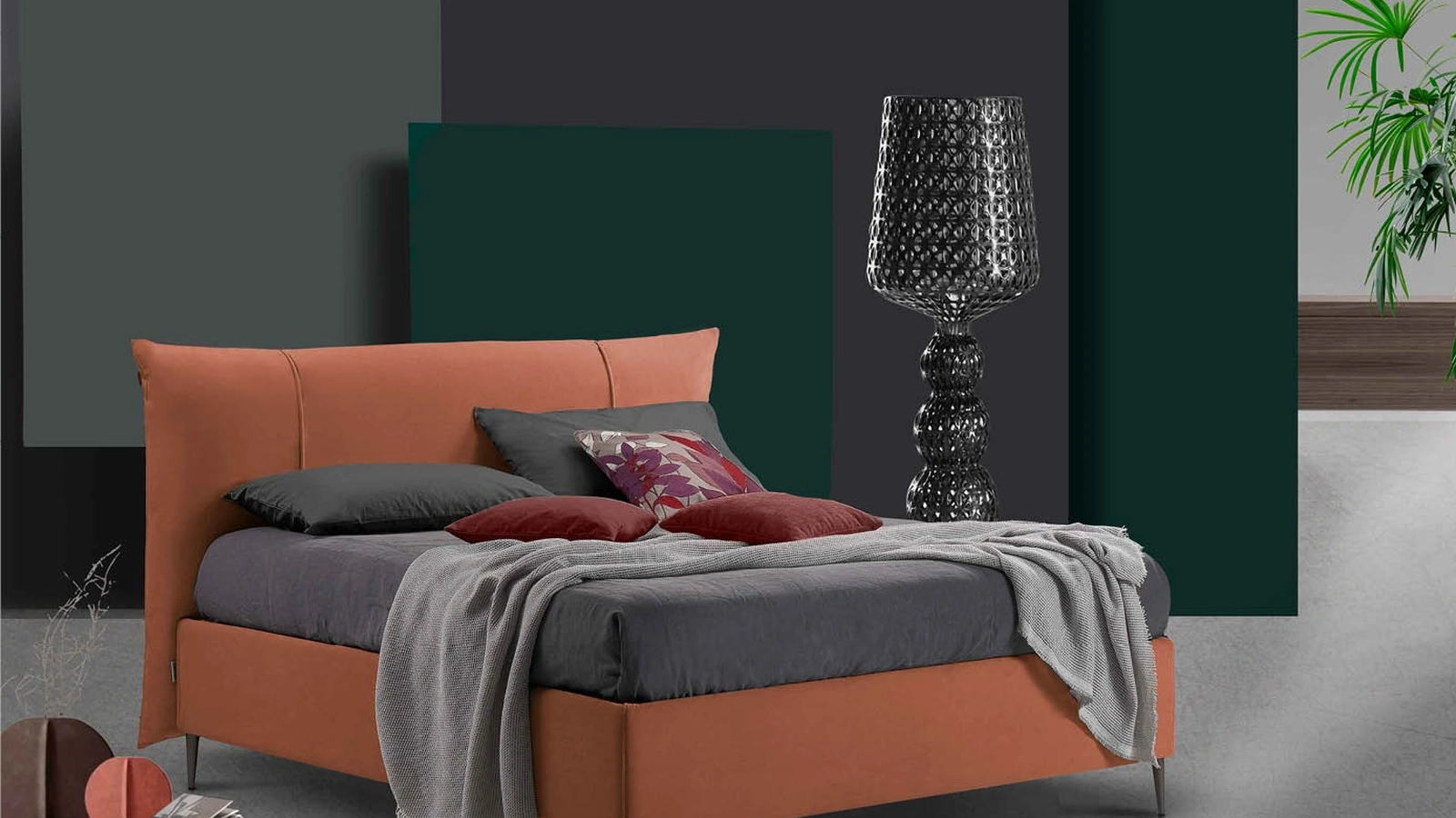 Letto Penelope in tessuto imbottito di Lettissimi