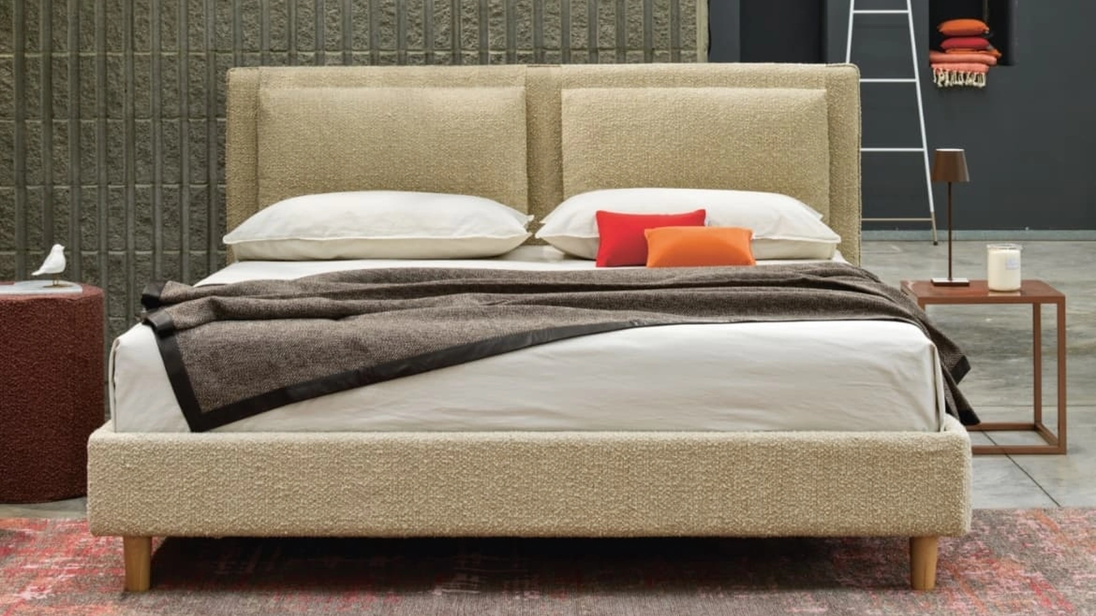 Letto Simplicity More M03  in tessuto di Dorsal