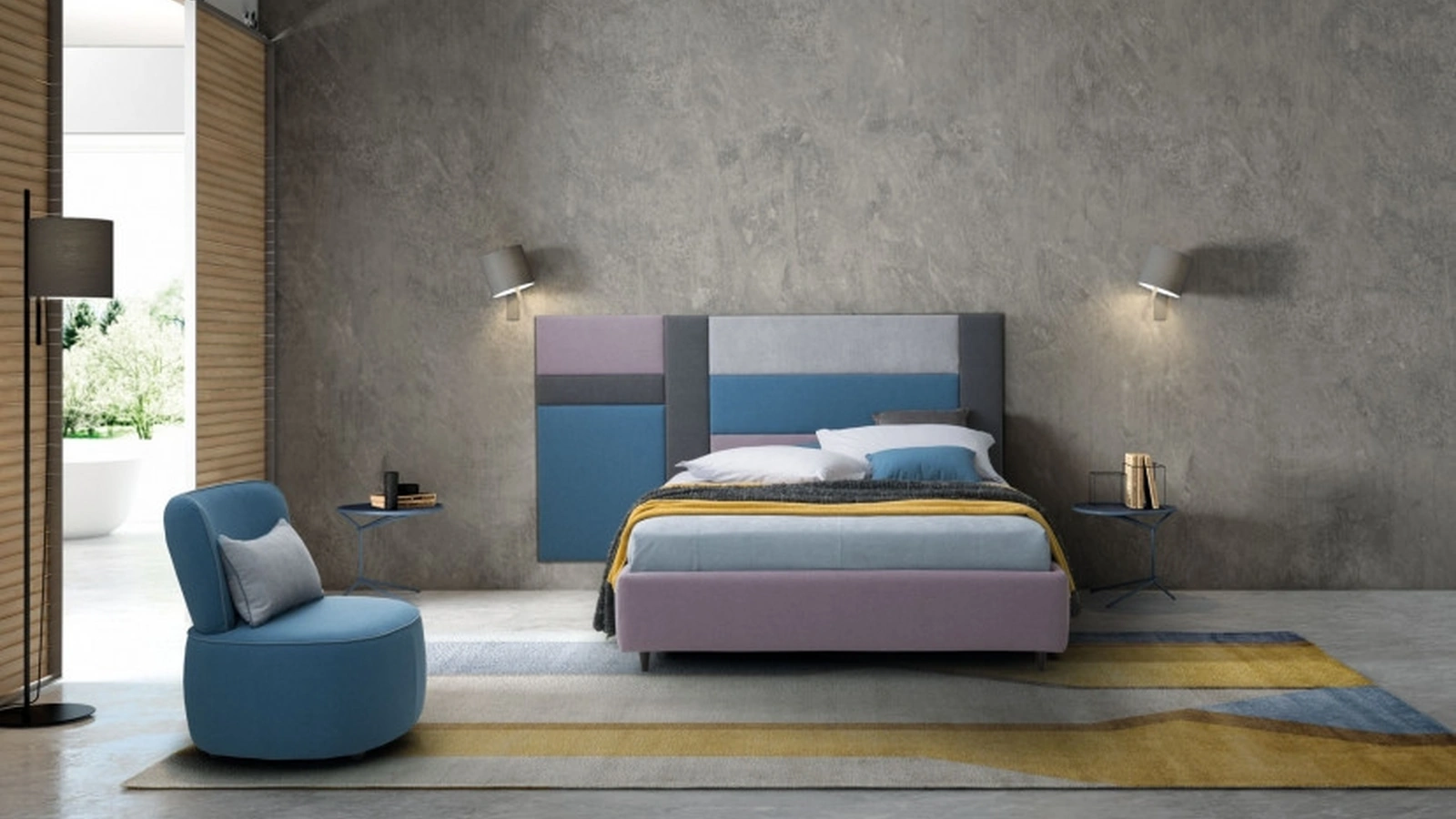 Letto singolo con testiera modulare Ground di Le Comfort