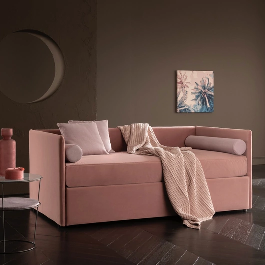 Letto singolo in tessuto Soul Young Teddy completo alto con letto estraibile di Altrenotti