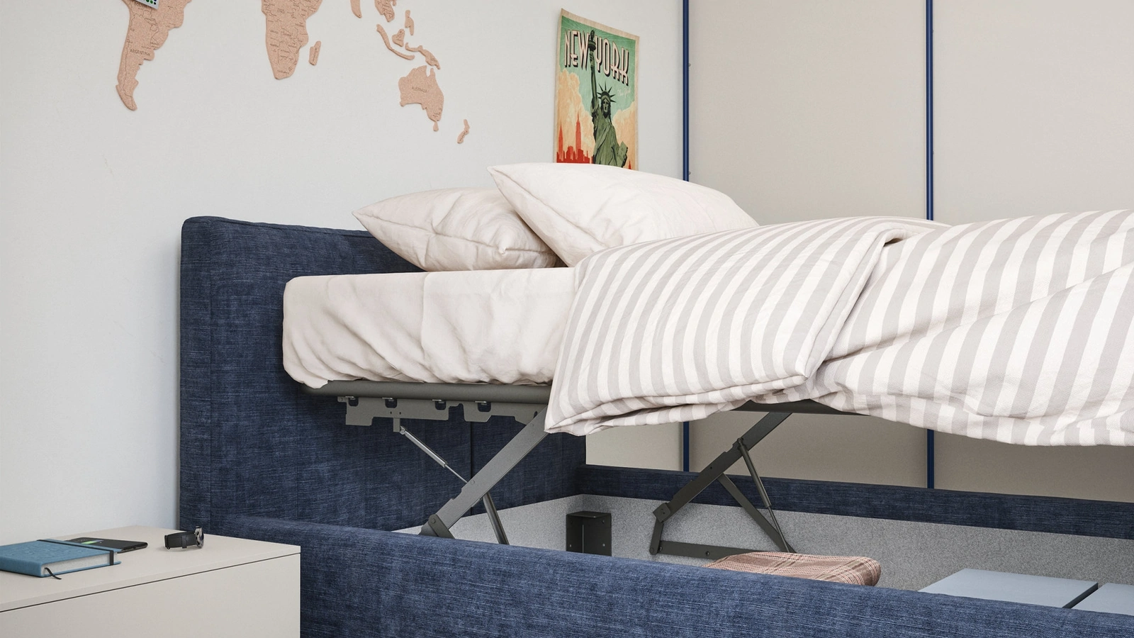 Letto singolo Swell con contenitore di Nidi