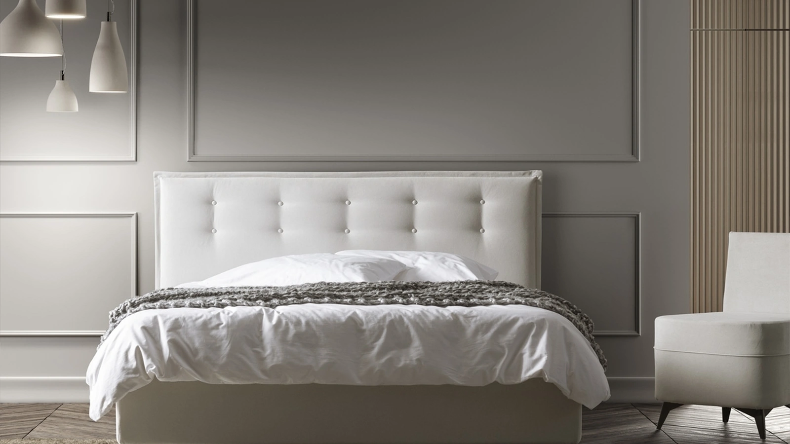 Letto in tessuto con testiera trapuntata Beatrice di Stilfar