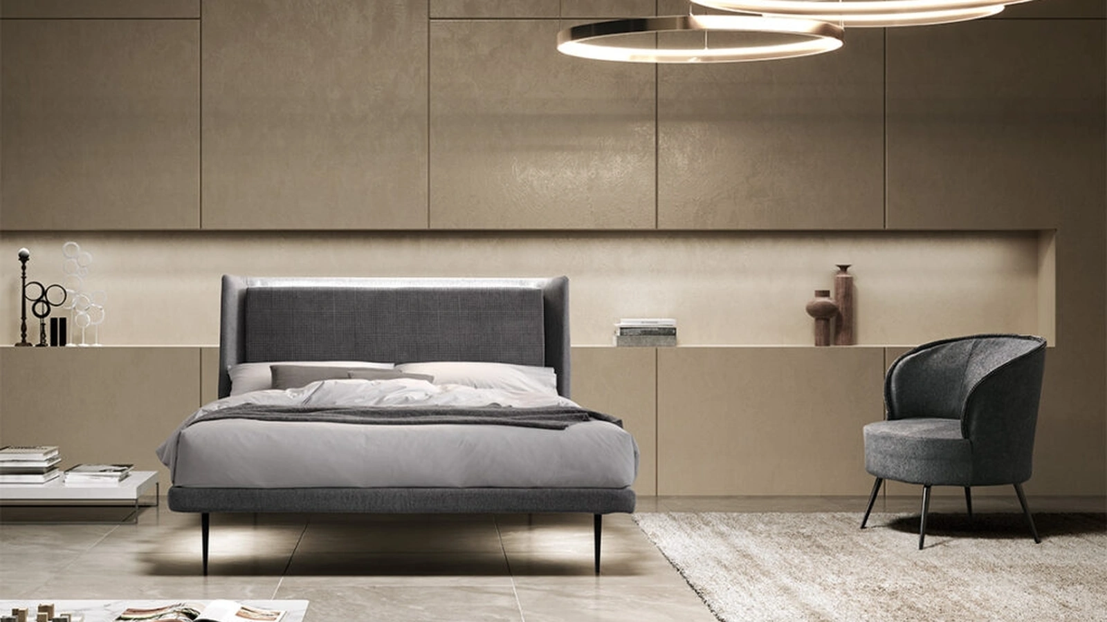 Letto imbottito Illumina di Stilfar Italia