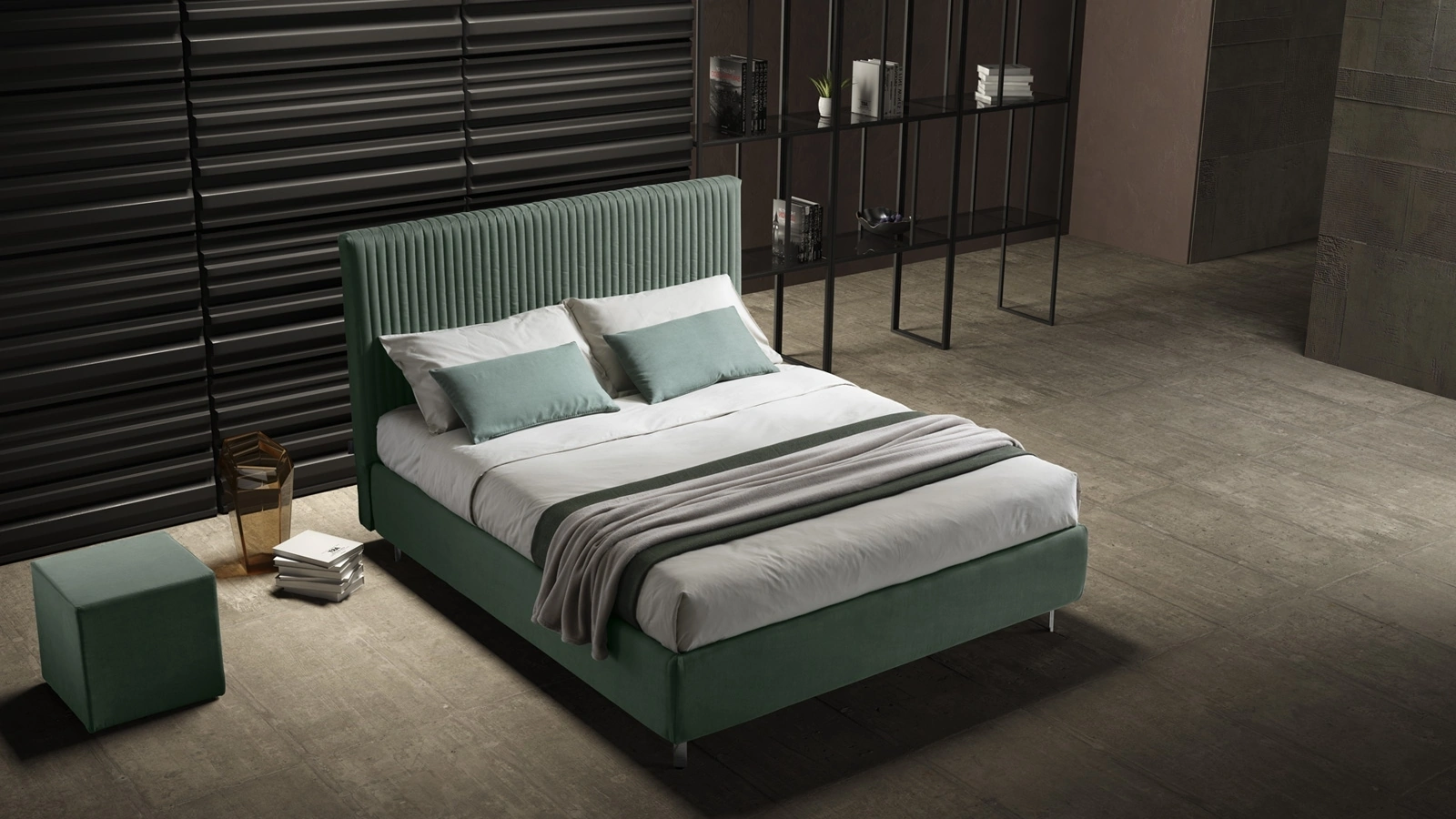 Letto con testiera trapuntata Melissa di Stilfar Italia