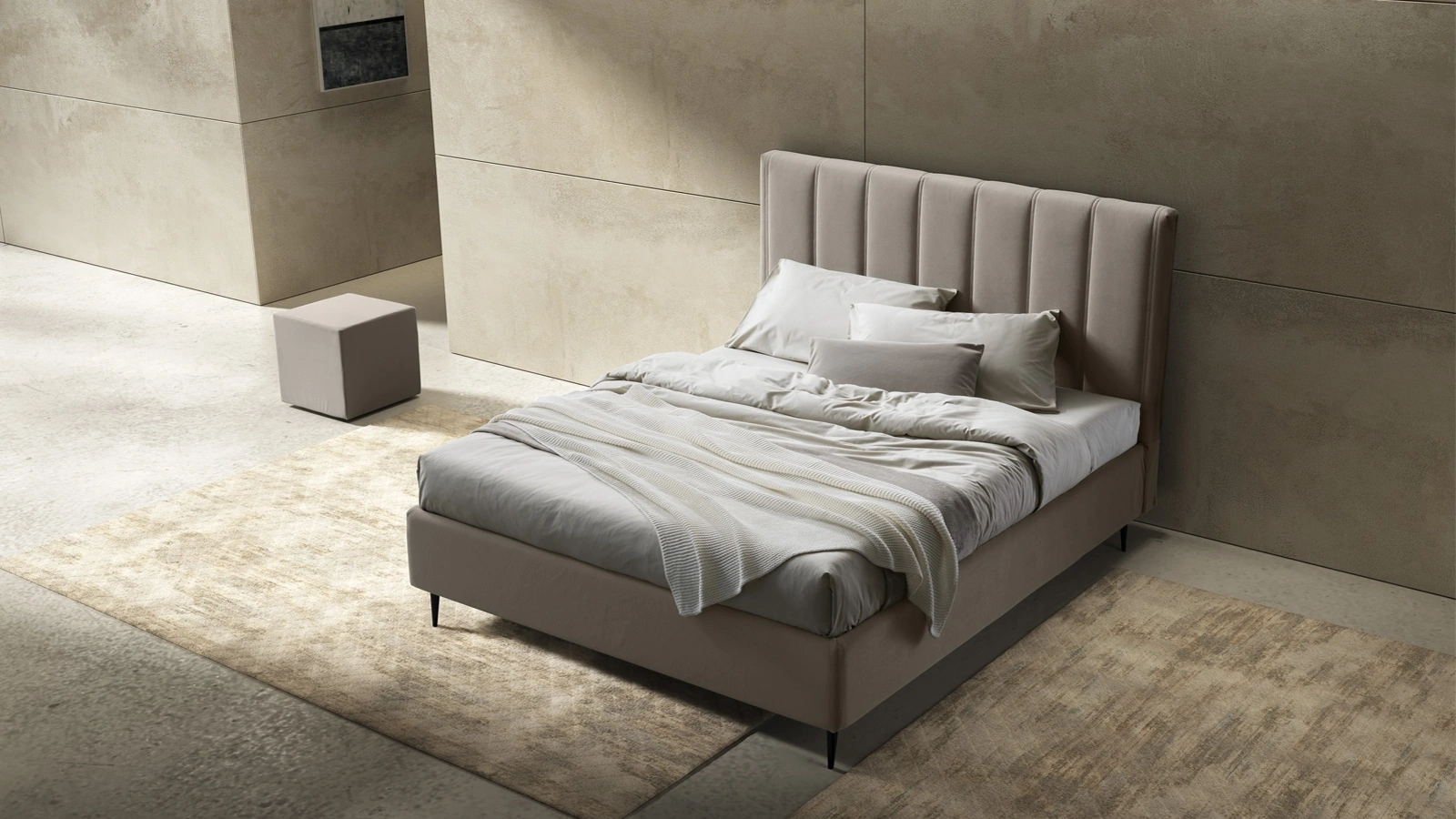 Letto matrimoniale con testiera trapuntata Mia di Stilfar Italia