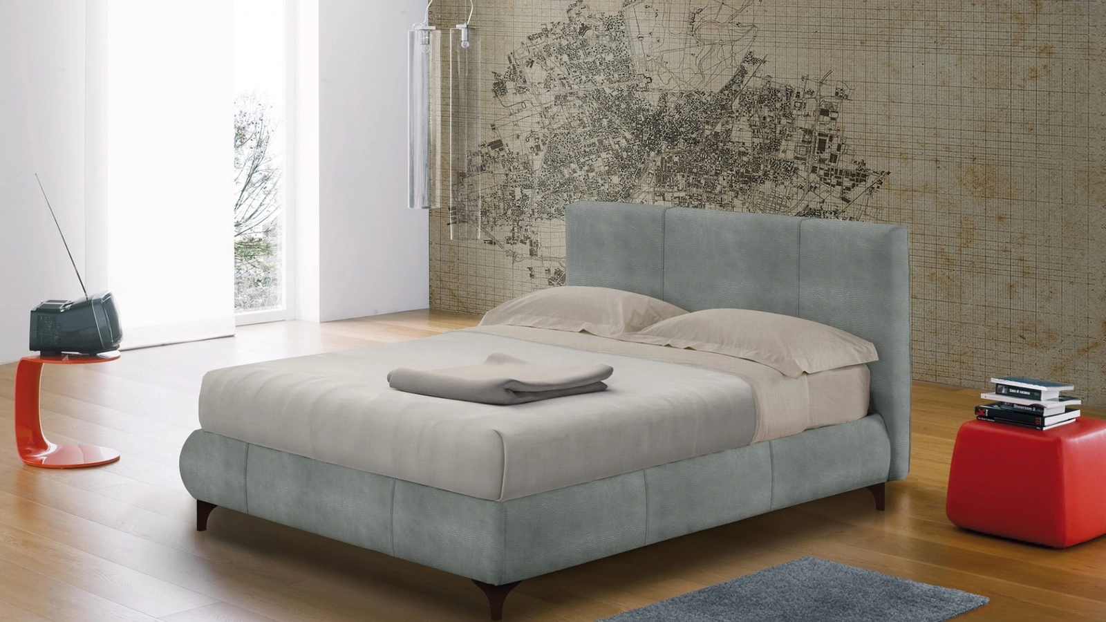 Letto in tessuto imbottito Urban Maxter Due di Altrenotti