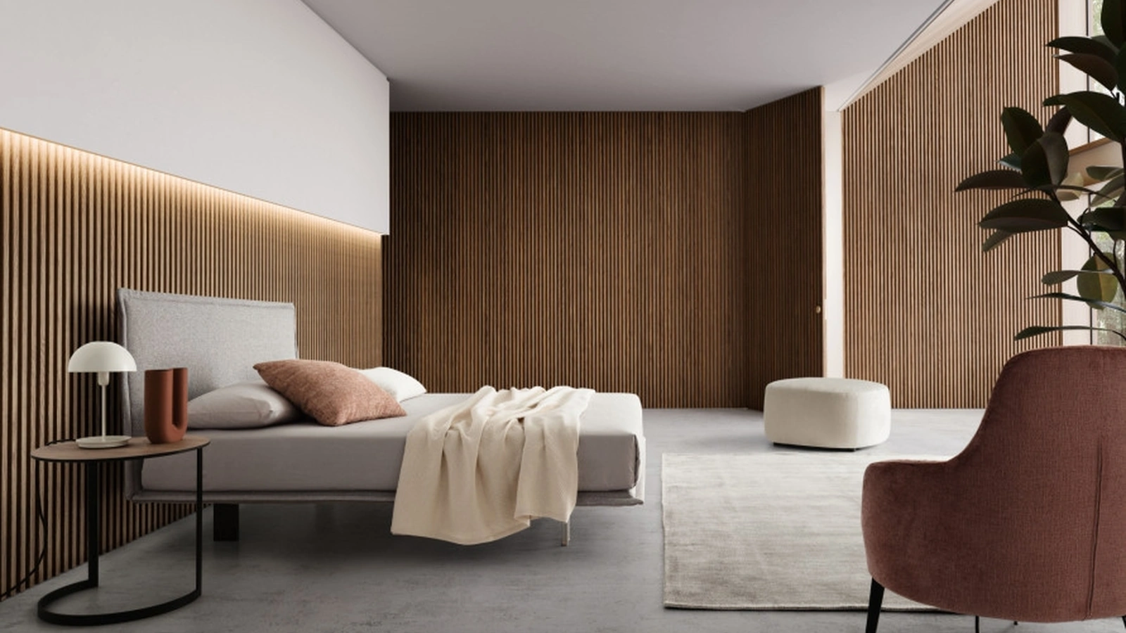 Letto con testiera in tessuto Vasco di Le Comfort