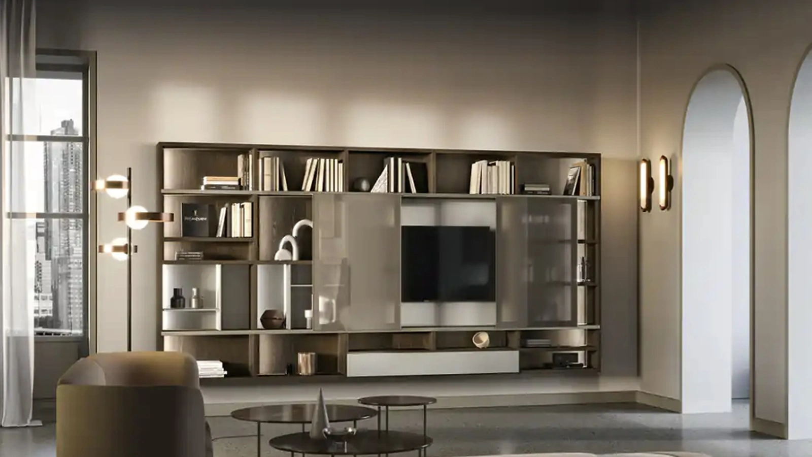 Libreria Kosmos KL203 di Moretti Compact Giorno Notte