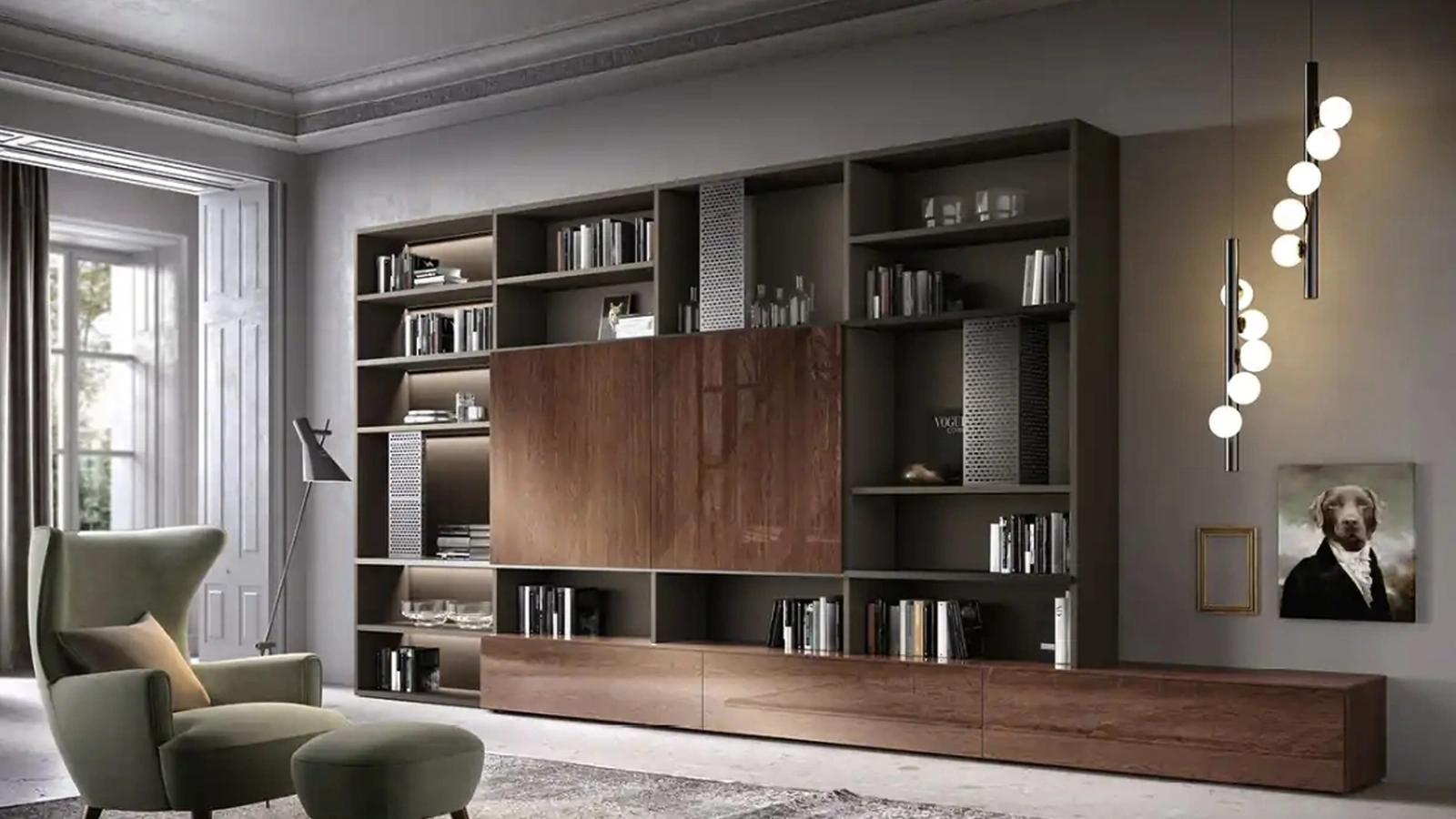 Libreria Kosmos KL207 di Moretti Compact Giorno Notte