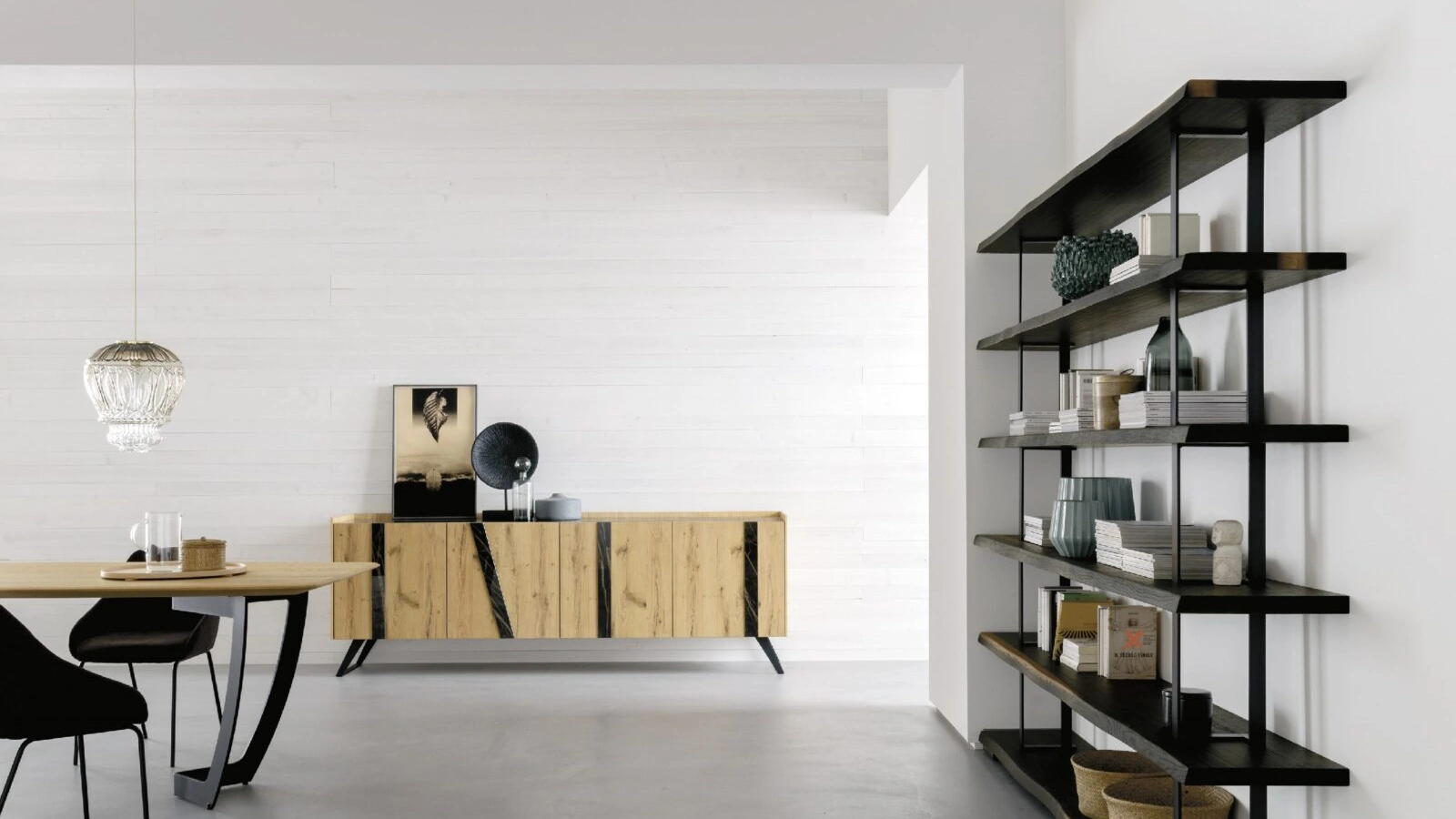 Madia Elly 4 ante in legno con inserti materici di Alta Corte