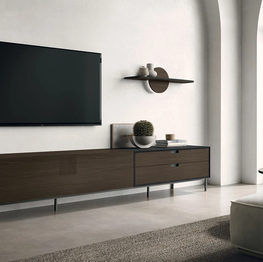 Mobile Porta Tv TIME UNIT TI 130 in CDF rovere moka di Tomasella