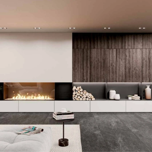 Parete Attrezzata Kyton 1 in laccato opaco e legno di abete moka di Nova Cucina