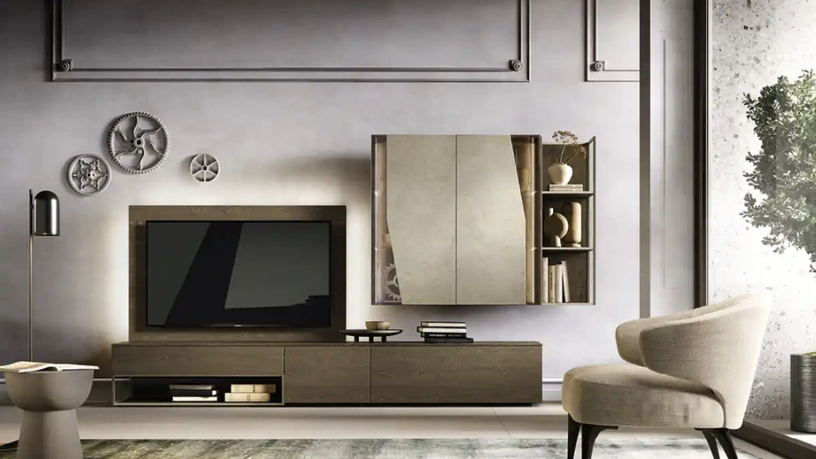 Parete Attrezzata Kosmos KC125 di Moretti Compact Giorno Notte